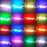 LED Under Cabinet Night Lights Kit for Glass Edge Shelf Back Side Lighting Using Flexible Cable and Clip with RF Remote(4 lights, RGB) - Front View