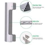 LED Under Cabinet Night Lights Kit for Glass Edge Shelf Back Side Lighting Using Flexible Cable and Clip with RF Remote(4 lights, RGB)