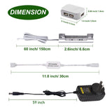 LED Under Cabinet Night Lights Kit for Glass Edge Shelf Back Side Lighting Using Flexible Cable and Clip with RF Remote(4 lights, RGB) - Rear View