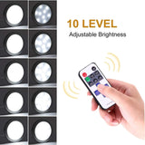 Linkable Under Cabinet LED Lighting 12V Dimmable Puck Lights with Wireless RF Remote Control, Hardwired & Wall Plug in for Kitchen Mood Lighting,Warm White - Rear View