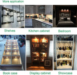 Linkable Under Cabinet LED Lighting 12V Dimmable Puck Lights with Wireless RF Remote Control, Hardwired & Wall Plug in for Kitchen Mood Lighting,Daylight White - Close-Up Angle