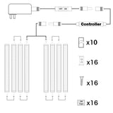 Dimmable LED Under Cabinet Lighting Bar, 12V Under Counter LED Light Strip Linkable Kit with Rocker Switch Kitchen,Showcase,Worktop, Shelf Lighting(8 Panel Kits Warmwhite) - Front View
