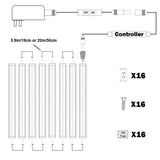 Dimmable LED Under Cabinet Lighting Bar, 12V Under Counter LED Light Strip Linkable Kit with Rocker Switch Kitchen,Showcase,Worktop, Shelf Lighting(8 Panel Kits Warmwhite) - 45-Degree Angle