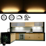 Dimmable LED Under Cabinet Lighting Bar, 12V Under Counter LED Light Strip Linkable Kit with Rocker Switch Kitchen,Showcase,Worktop, Shelf Lighting(8 Panel Kits Warmwhite) - Rear View