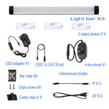 Dimmable Led Under Cabinet Lighting Bar Linkable Kits with Rocker Switch Under Counter Kitchen,Showcase,Shelf Lighting(3 Panel Kits Cold White) - Front View