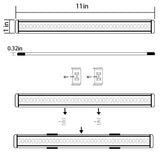 Dimmable Led Under Cabinet Lighting Bar Linkable Kits with Rocker Switch Under Counter Kitchen,Showcase,Shelf Lighting(6 Panel Kits Cold White) - Side View