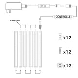 Dimmable Led Under Cabinet Lighting Bar Linkable Kits with Rocker Switch Under Counter Kitchen,Showcase,Shelf Lighting(6 Panel Kits Cold White)