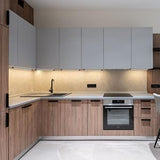 Dimmable Led Under Cabinet Lighting Bar Linkable Kits with Rocker Switch Under Counter Kitchen,Showcase,Shelf Lighting(3 Panel Kits Warm White) - Rear View