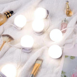 Hollywood LED Vanity Mirror Lights Kit,Stick on Dimmable Makeup Lights, 12V Mirror Lighting Strip Fixture for Vanity Dressing Table Set, Bedroom Wall Lights,CRI>90 (4000K Natural White,10 Bulbs) - Side View