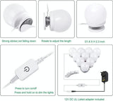 Hollywood LED Vanity Mirror Lights Kit,Stick on Dimmable Makeup Lights, 12V Mirror Lighting Strip Fixture for Vanity Dressing Table Set, Bedroom Wall Lights,CRI>90 (4000K Natural White,10 Bulbs)