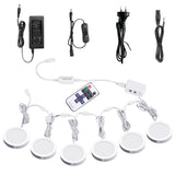 Linkable Under Cabinet LED Lighting 12V Dimmable Puck Lights with Wireless RF Remote Control, Hardwired & AU Wall Plug in for Counter Lighting(6 Lights, Natural White)