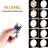 Linkable Under Cabinet LED Lighting 12V Dimmable Puck Lights with Wireless RF Remote Control, Hardwired & AU Wall Plug in for Kitchen Mood Lighting (4000K Natural White, 12 Lights Kit)