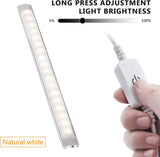 Dimmable LED Under Cabinet Lighting,5V USB Powered Closet Light Bar with Touch Sensor,Plug Under Counter Strip Lights with 3 Color Temperature for Kitchen Cupboard Shelf Bookcase (11.2inch 2PACK) - Side View
