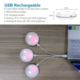 USB Rechangeable RGBW LED Cabinet Light Puck Lights 16Colors Timmer Remote Control 6 Pack - Rear View
