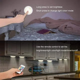 USB Rechangeable RGBW LED Cabinet Light Puck Lights 16Colors Timmer Remote Control 6 Pack - Close-Up Angle