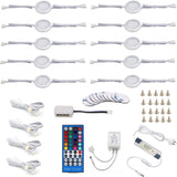 Under Counter LED Light Kit, RGBWW Under Cabinet Lighting, 10 Packs Colored Cabinet Lights with Wireless 40-Key IR Dimmable Remote Control (10 Lights) - Front View