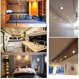 RV Interior Lights AIBOO Super Slim LED Ceiling Lights DC12V 2W 200LM Full Aluminum RV Recessed Lighting for Camper Van Motorhome Sailboat Houseboat 2700K Warm White(4 Pack) - 45-Degree Angle
