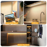 LED Under Cabinet Kitchen Lights for Motion Sensor Light,Dimmable 4000K Under Cupboard Light,Under Counter Light with Automatic Shut Off Timer (Natural White) [Energy Class E] - Close-Up Angle