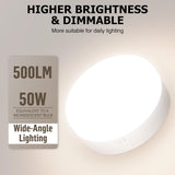 Battery Operated Light Bulbs, 5000mAh Rechargeable Light Bulb Set of 2 with Remote, 3 Colors 10 Levels Dimmable Fabric Wireless Sconces Light Bulb with Timer for Bedroom Living Room - Front View