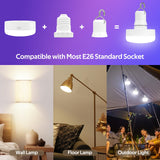 Battery Operated Light Bulbs, 5000mAh Rechargeable Light Bulb Set of 2 with Remote, 3 Colors 10 Levels Dimmable Fabric Wireless Sconces Light Bulb with Timer for Bedroom Living Room - Side View