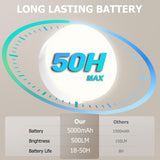 Battery Operated Light Bulbs, 5000mAh Rechargeable Light Bulb Set of 2 with Remote, 3 Colors 10 Levels Dimmable Fabric Wireless Sconces Light Bulb with Timer for Bedroom Living Room - Top-Down View