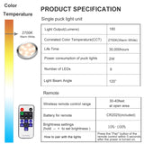 Linkable Under Cabinet LED Lighting 12V Dimmable Puck Lights Hardwired with Wireless RF Remote Control for Kitchen Mood Lighting(6 Lights, Warm White) - 45-Degree Angle