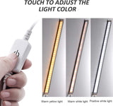 Dimmable Under Cabinet LED Lighting, Smart Touch Memory Function, 5V USB Powered LED Closet Light Bar CCT Color changing (50CM 2 Pack)