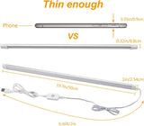 Dimmable Under Cabinet LED Lighting, Smart Touch Memory Function, 5V USB Powered LED Closet Light Bar CCT Color changing (50CM 2 Pack)