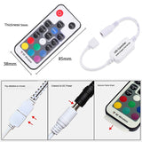 Mini Remote Controller for RGB Color LED Strip Lights, RF Dimmer for 12V DC LED Ribbon, LED Neon Sign, Wireless Remote Control for Dimmable 3528 5050 Under Cabinet Puck Lights(RGB) - Side View
