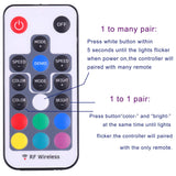 Mini Remote Controller for RGB Color LED Strip Lights, RF Dimmer for 12V DC LED Ribbon, LED Neon Sign, Wireless Remote Control for Dimmable 3528 5050 Under Cabinet Puck Lights(RGB)