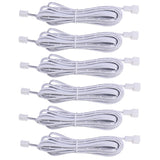Extension Cables 9.84FT LED Under Cabinet Puck Lighting, 2-Pin Male and Female Cable Connector Extension Cords for Led Puck Lights with White Cords (6 Pack) 2-PIN ONLY