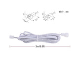 Extension Cables 9.84FT LED Under Cabinet Puck Lighting, 2-Pin Male and Female Cable Connector Extension Cords for Led Puck Lights with White Cords (6 Pack) 2-PIN ONLY - Top-Down View