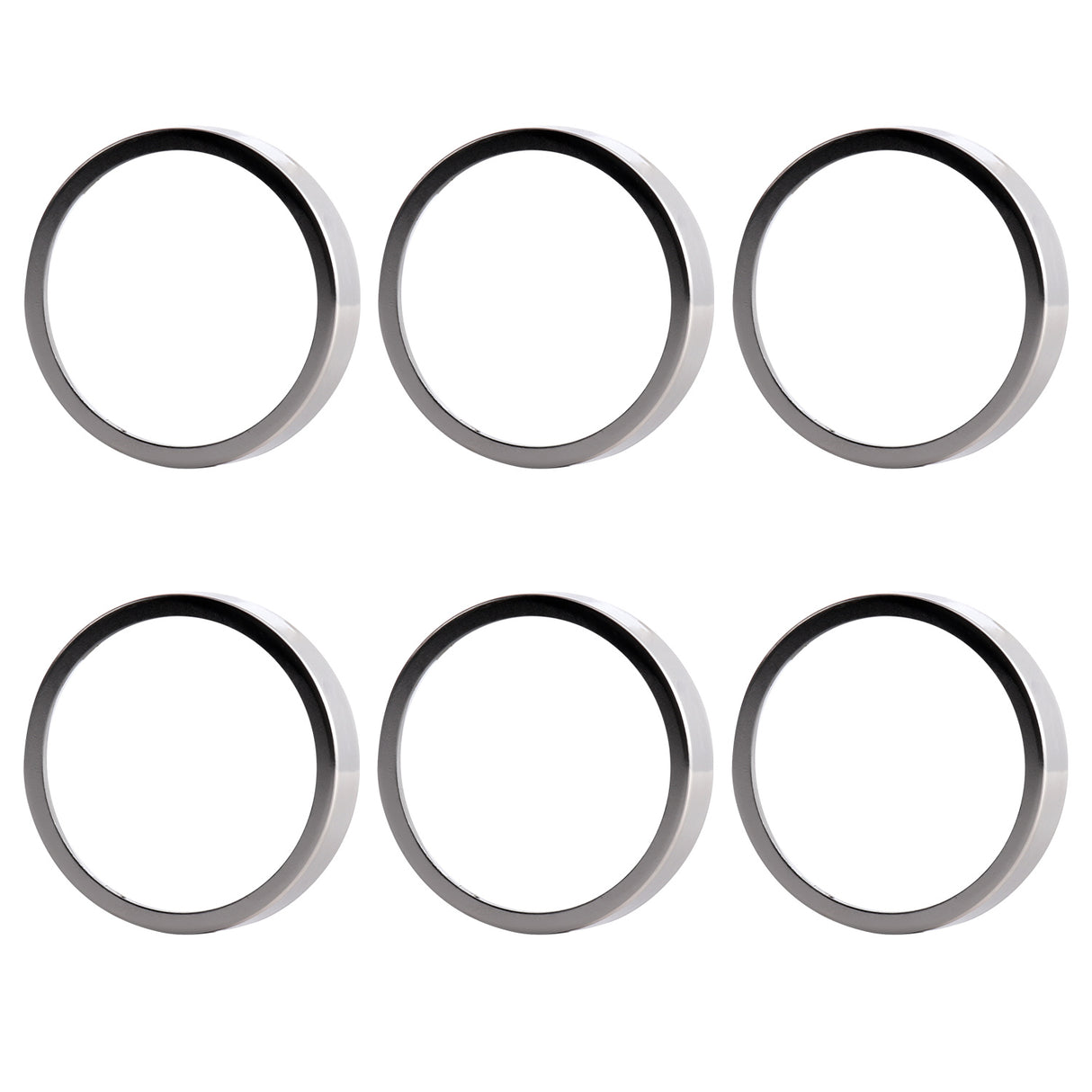 6 Pack GU10/MR16 Bulb Decorative Trim Rings, Heat Insulation Anti-Scald Protective Rings for Track Lighting, Snap-On Spring-Loaded Design (Brushed Nickel)