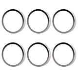6 Pack GU10/MR16 Bulb Decorative Trim Rings, Heat Insulation Anti-Scald Protective Rings for Track Lighting, Snap-On Spring-Loaded Design (Brushed Nickel) - Front View