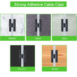 100PCS Cable Clips Black, AIBOO Upgraded Wire Clips Adhesive with 50PCS Small Size & 50PCS Large Size Cable Straps, Mini Cable Wire Management for Handling Under Cabinet Lighting with Cords - Side View