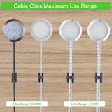 100PCS Cable Clips Black, AIBOO Upgraded Wire Clips Adhesive with 50PCS Small Size & 50PCS Large Size Cable Straps, Mini Cable Wire Management for Handling Under Cabinet Lighting with Cords - Top-Down View