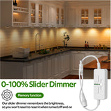 Single Color Slider Dimmer with Timer - PWM 1pc DC 5V/12V/24V LED Controller, 36W Max, Slide Brightness Control & Auto-Off for LED Strip Lights, Closet, Counter, Aquarium Lighting (White) - Side View