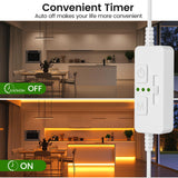 Single Color Slider Dimmer with Timer - PWM 1pc DC 5V/12V/24V LED Controller, 36W Max, Slide Brightness Control & Auto-Off for LED Strip Lights, Closet, Counter, Aquarium Lighting (White)
