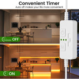 Single Color Slider Dimmer with Timer - PWM 1pc DC 5V/12V/24V LED Controller, 36W Max, Slide Brightness Control & Auto-Off for LED Strip Lights, Closet, Counter, Aquarium Lighting (White) - Top-Down View