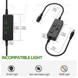 Single Color Slider Dimmer with Timer - PWM 1pc DC 5V/12V/24V LED Controller, 36W Max, Slide Brightness Control & Auto-Off for LED Strip Lights, Closet, Counter, Aquarium Lighting (Black) - Front View