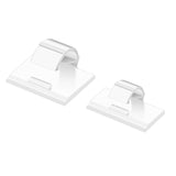 100PCS Cable Clips White, AIBOO Upgraded Wire Clips Adhesive with 50PCS Small Size & 50PCS Large Size Cable Straps, Mini Cable Wire Management for Handling Under Cabinet Lighting with Cords