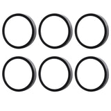 6 Pack GU10/MR16 Bulb Decorative Trim Rings, Heat Insulation Anti-Scald Protective Rings for Track Lighting, Snap-On Spring-Loaded Design (Matte Black) - Top-Down View