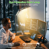 LED Desk Lamp,Foldable Table Lamp for Computer and Desktop,Flexible Clamp on Desk Lamps,Black Portable Desk Lamp for Home Office Reading,Working,Computer Desk,Study Lamp for Kids - Rear View