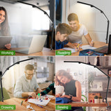 LED Desk Lamp,Foldable Table Lamp for Computer and Desktop,Flexible Clamp on Desk Lamps,Black Portable Desk Lamp for Home Office Reading,Working,Computer Desk,Study Lamp for Kids - Close-Up Angle