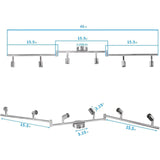 Kitchen Lights, 6-Light Ceiling Lighting Kits, Swivelling Ceiling Spotlight for Bedroom, Kitchen and Living Room(GU10 LED Bulbs not Included) (Brush Nickel) - Front View