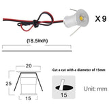 LED Small Recessed Ceiling Lights Spot Lights Downlights,IP54 Ceiling Ultra Slim 9 Pack,Small Spot Lamp with Hardwired for Kitchen,Stairs,Hallway,DIY Lighting,Bookshelf (6000K Daylight White) - Rear View