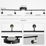 Kitchen Lights,Ceiling Lighting Kits, Swivelling Ceiling Spotlight for Bedroom, Kitchen and Living Room(GU10 LED Bulbs not Included) (4 Way Black) - Rear View