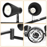 Flexible Track Lighting Fixture, Foldable Ceiling Spot Light with Adjustable 8 Light Heads, GU10 Track Light Kit for Kitchen Bedroom Living Room Matte Black (Bulbs Not Included) - Side View