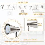 LED 8 Light Track Lighting Fixture Flexible, Adjustable Ceiling Spot Light with GU10 Track Light Head, Accent Lighting Foldable Swing Arm Brushed Nickel(Bulbs Not Included) - Front View