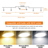 LED Ceiling Light 6 Way Rotatable Spot Lights for Ceiling,Flexible Ceiling Lights for Bedroom,Living Room,Nickel with Protectiv Bulb Trims(Gu10 Bulbs Not Included) - Side View